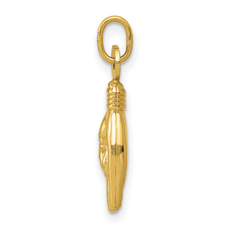 10k Yellow Gold Mano Cornuto Pendant, Italian Horned Hand Amulet for Evil Eye Protection
