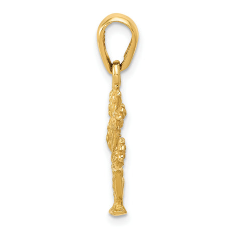 10k Yellow Gold Cactus Pendant, Prickly Pear Design, Nature-Inspired Charm for Women or Unisex Wear