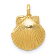 10k Yellow Gold Scallop Shell Pendant, Camino de Santiago Symbol, Spiritual Charm for Women or Unisex