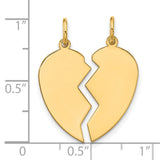 2 piece Small Heart Charm Pendant in Real 10k Yellow Gold