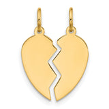 2 piece Extra Small Heart Charm Pendant in Real 10k Yellow Gold