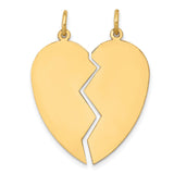 2 piece Heart Set Charm Pendant in Real 10k Yellow Gold