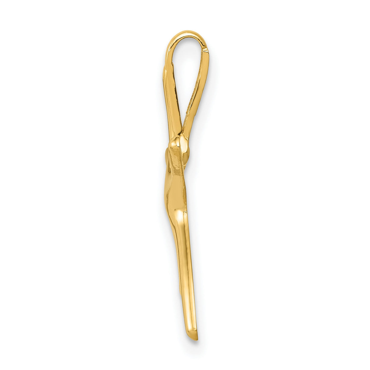 10k Yellow Gold Starfish Pendant, Sleek Polished Nautical Charm for Women or Unisex Wear