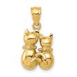 Cat Charm Pendant in Real 10k Yellow Gold
