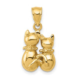 Cat Charm Pendant in Real 10k Yellow Gold