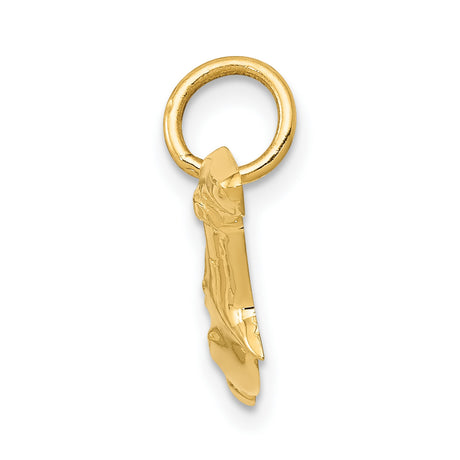 10k Yellow Gold Hammerhead Shark Pendant, Polished Nautical Marine Life Theme, Unisex Design