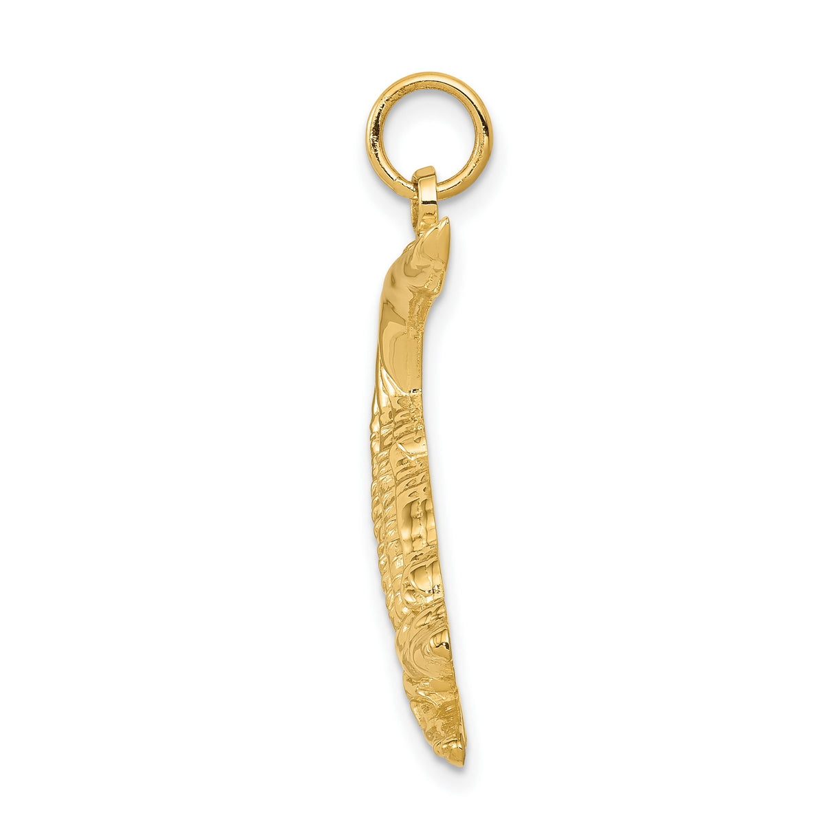 10k Yellow Gold Alligator Pendant, Detailed Crocodile Design, Southern Wildlife Jewelry