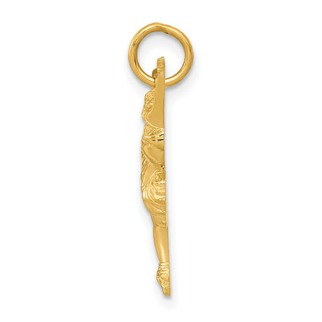 10k Yellow Gold Ballet Dancer Pendant with Graceful Ballerina Charm