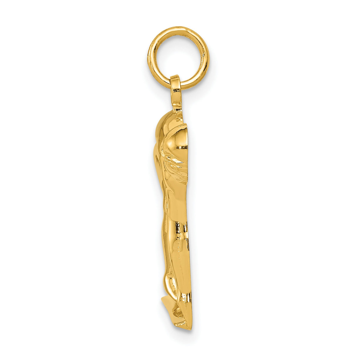 10k Yellow Gold Track and Field Pendant with Sprinter Starting Stance, Unisex Sports Charm