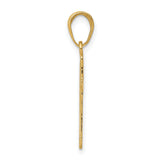 10k Yellow Gold Cross Pendant with Solid Bail, High Gloss Finish, Minimalist Faith Design