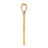 10k Yellow Gold Cross Pendant with Flat Modern Design and Mirror Finish for Men and Women