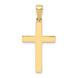 10k Yellow Gold Cross Pendant with Flat Modern Design and Mirror Finish for Men and Women