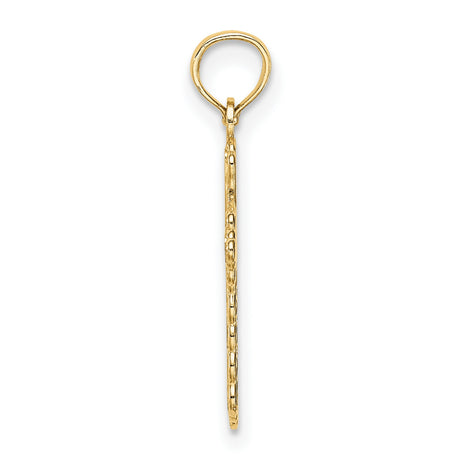 10k Yellow Gold Cross Pendant with Budded Ends and Filigree Vintage Design