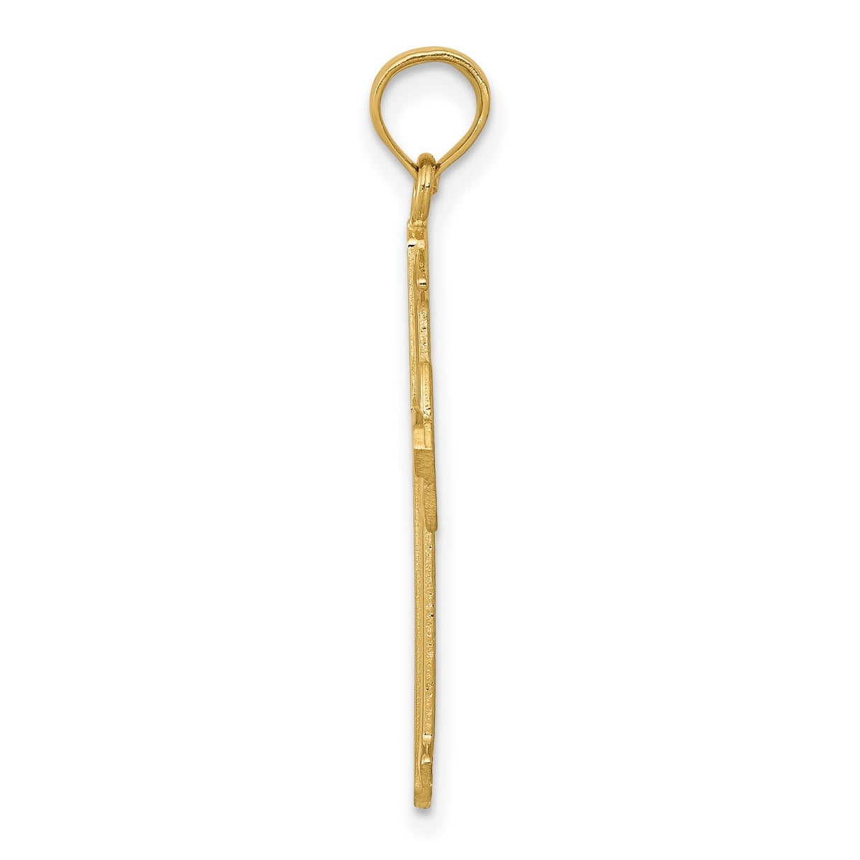 10k Yellow Gold Cross Pendant with Polished Mirror Finish and Layered Architectural Design