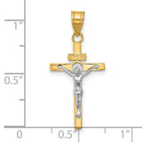 INRI Crucifix Charm Pendant in Real 10k Multi-Tone Gold