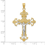 INRI Crucifix Charm Pendant in Real 10k Multi-Tone Gold