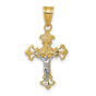 INRI Crucifix Charm Pendant in Real 10k Multi-Tone Gold