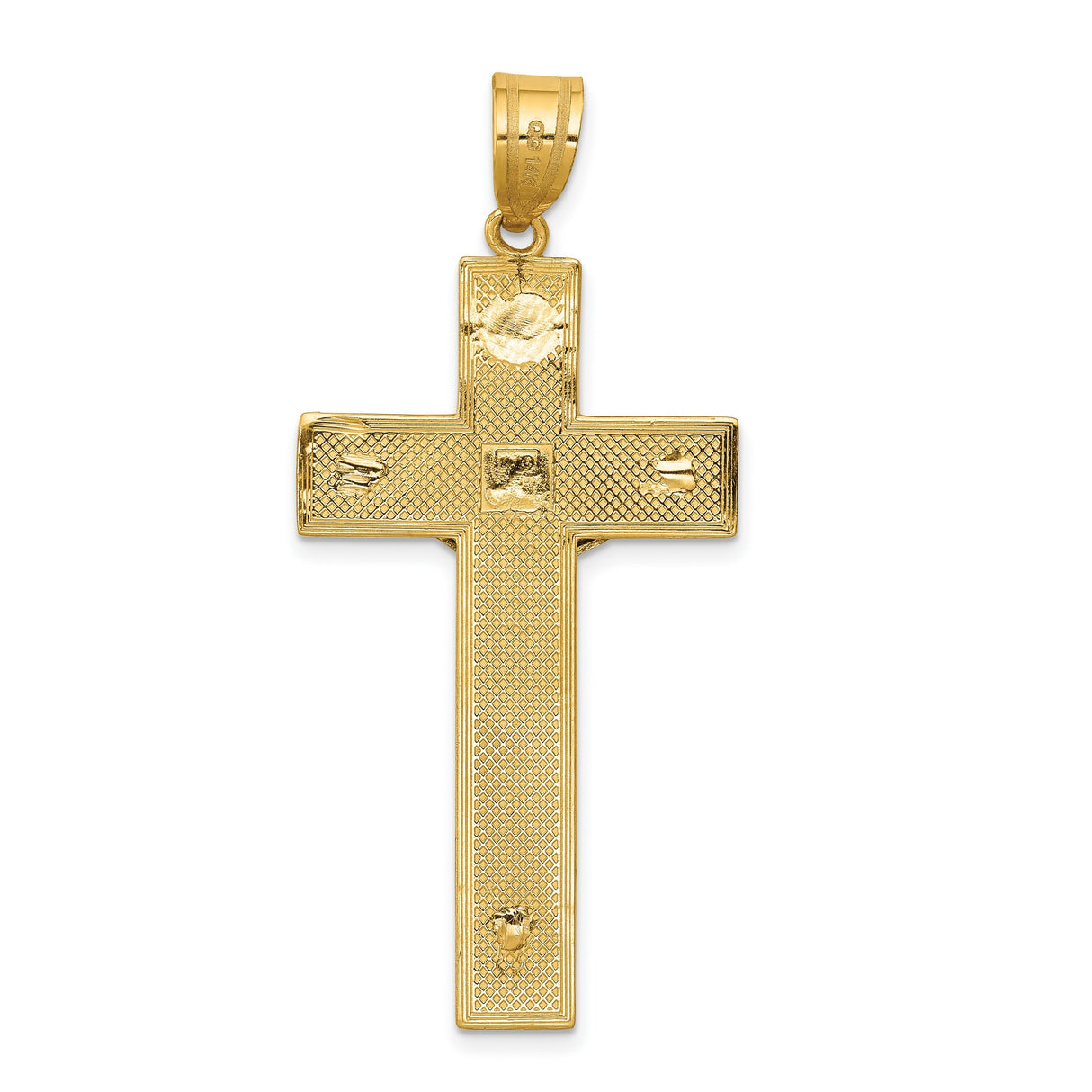 Diamond-Cut Crucifix Charm Pendant in Real 10k Multi-Tone Gold