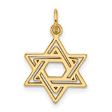 10k Yellow Gold Star of David Pendant with Interlocking Double Triangle Design