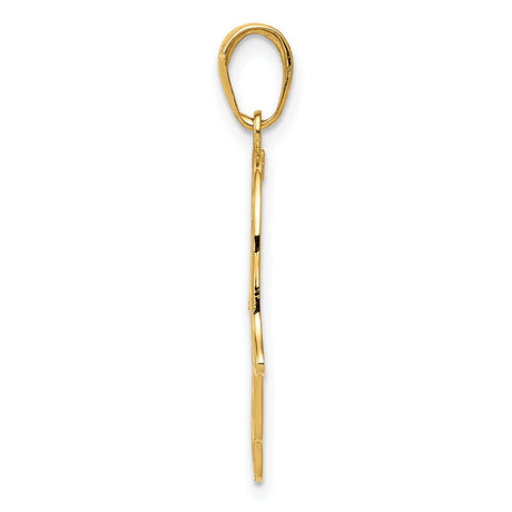 10k Yellow Gold Hamsa Hand Pendant with Filigree Design, Spiritual Protection Jewelry for Women