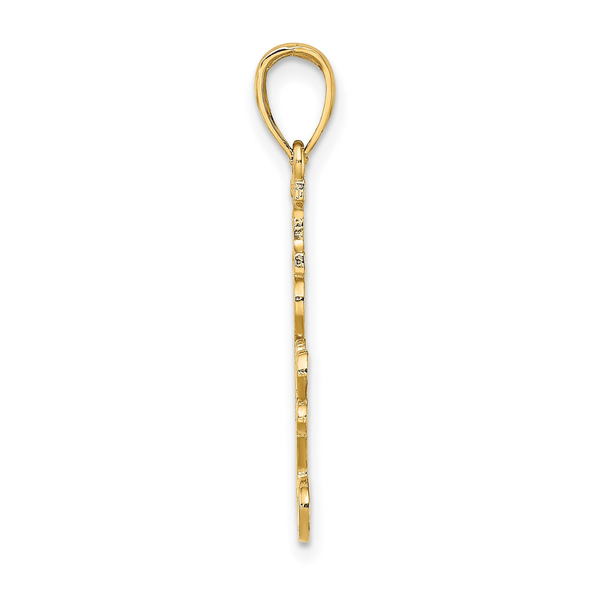 10k Yellow Gold I Love You Pendant, Script Lettering Romantic Charm for Women