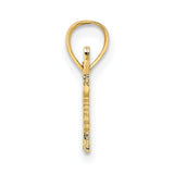 10k Yellow Gold Script Pendant, Polished Word Charm with Inspirational Message for Women