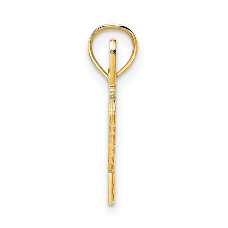 10k Yellow Gold Script Pendant, Cursive Word Charm with Motivational Affirmation Theme