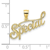 10k Yellow Gold Script Pendant, Cursive Word Charm with Motivational Affirmation Theme