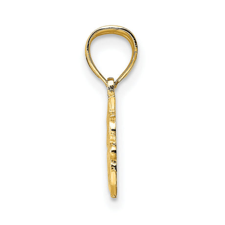 BEST FRIEND Charm Pendant in Real 10k Yellow Gold