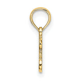 10k Yellow Gold Pendant with Heart Symbol and I Love Gold Phrase, Polished Textured Charm