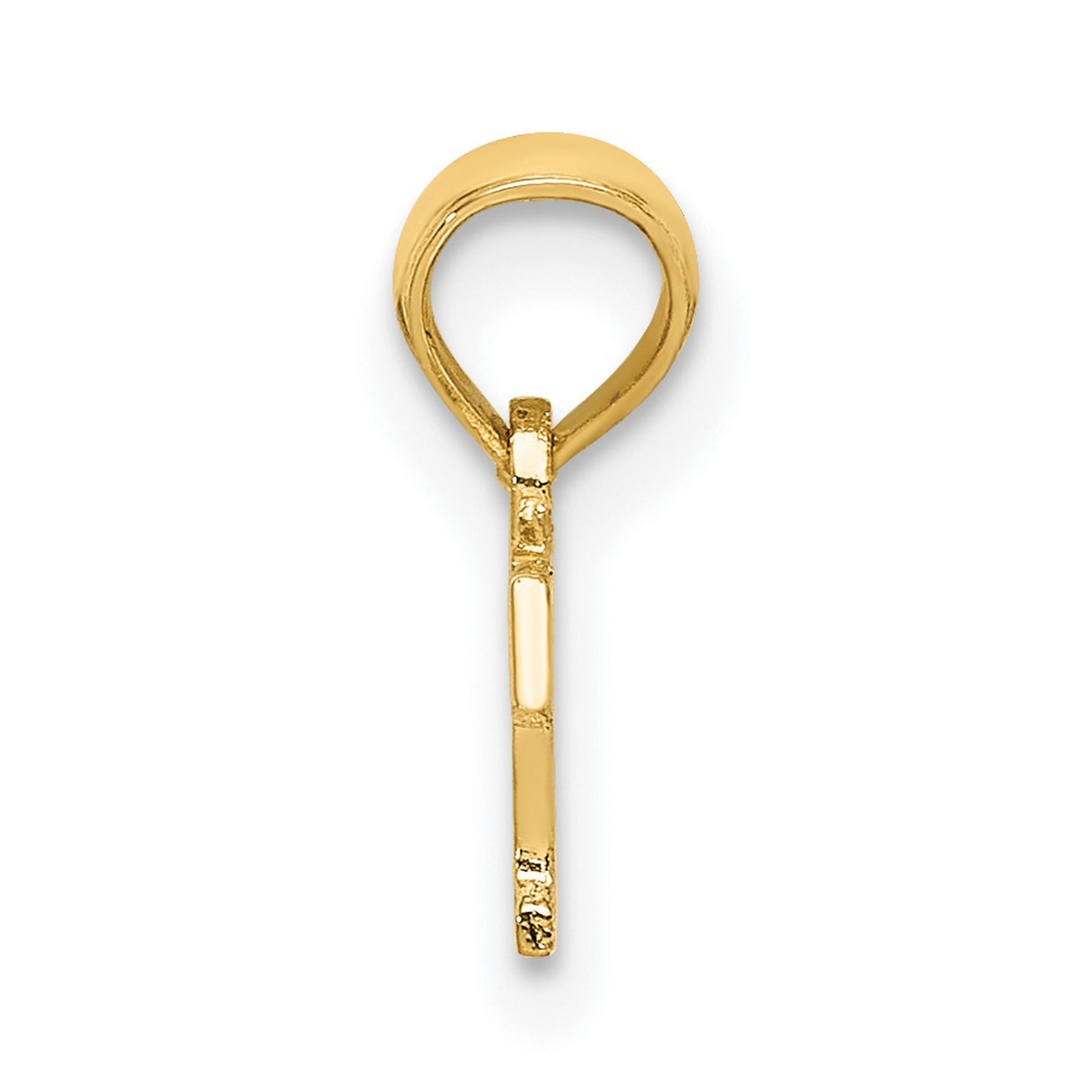 10k Yellow Gold Brat Pendant, Bold Letter Charm with Script Design, Streetwear Style for Women and Teens