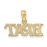 10k Yellow Gold Brat Pendant, Bold Letter Charm with Script Design, Streetwear Style for Women and Teens