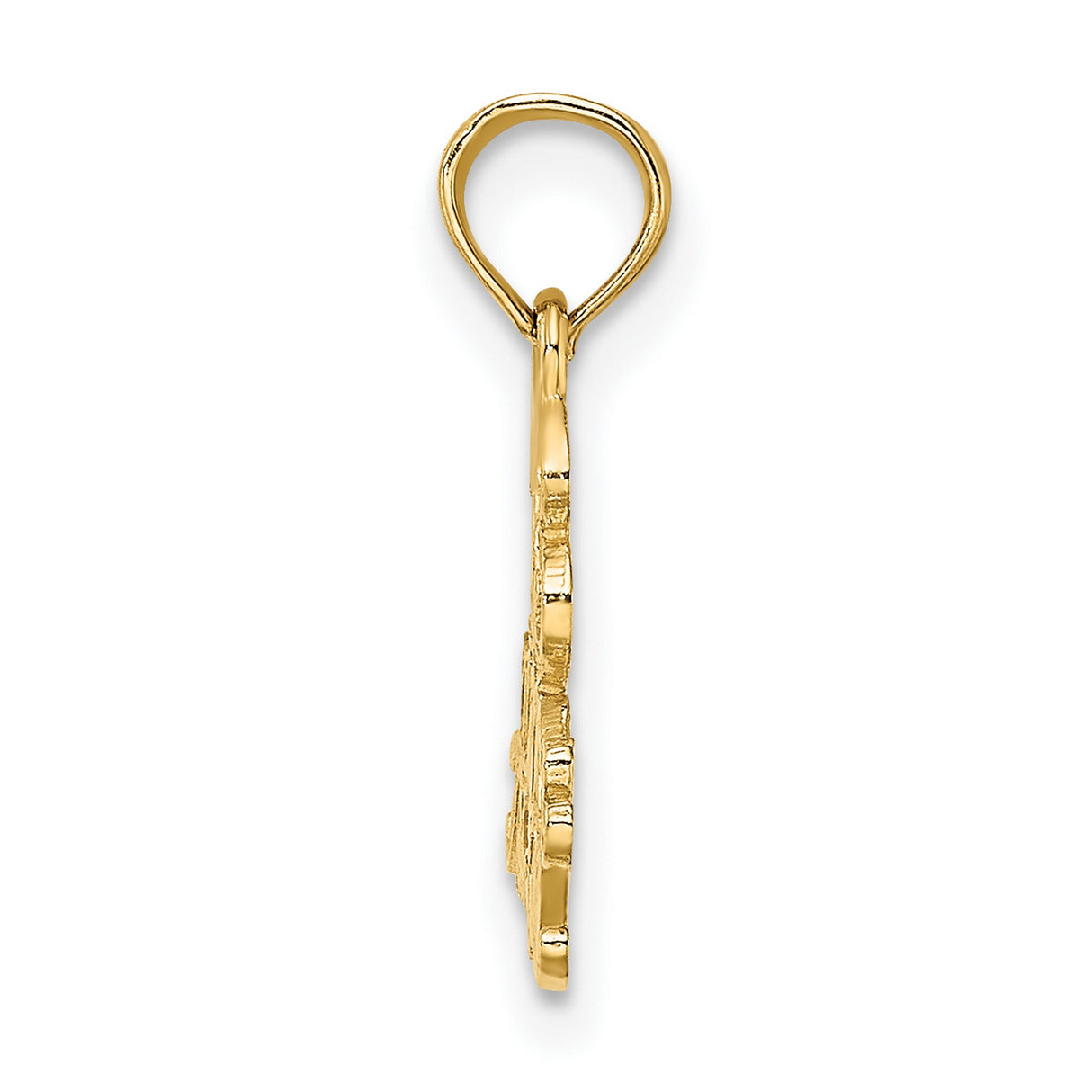 10k Yellow Gold 13 At Last Pendant, Sweet Thirteen Milestone Charm for Teen Girl