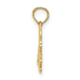 10k Yellow Gold 13 At Last Pendant, Sweet Thirteen Milestone Charm for Teen Girl