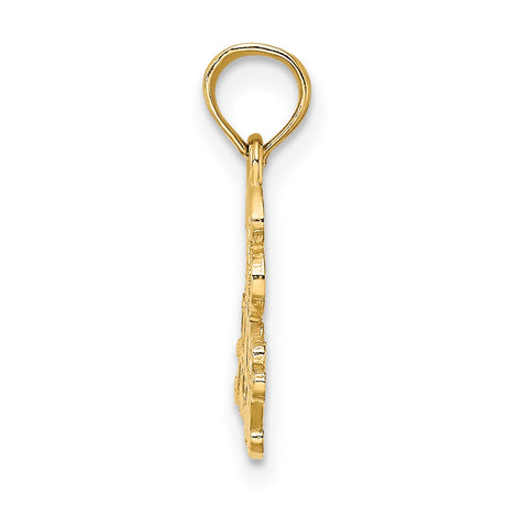 10k Yellow Gold 13 At Last Pendant, Sweet Thirteen Milestone Charm for Teen Girl