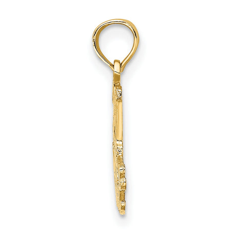 10k Yellow Gold Pendant, 21 At Last Script Milestone Charm for Women