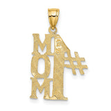 #1 MOM Vertical Charm Pendant in Real 10k Yellow Gold