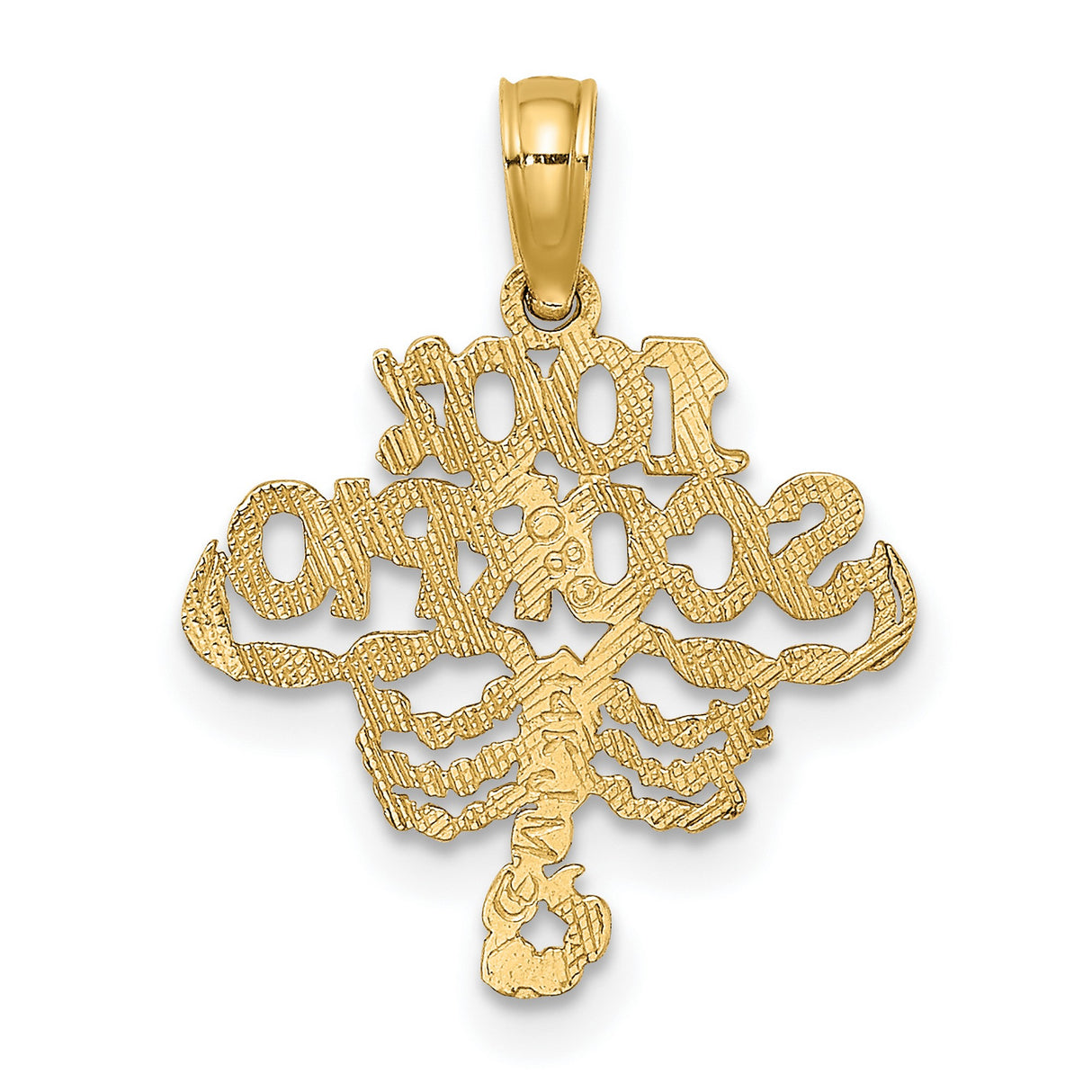 100% SCORPIO Zodiac Charm Pendant in Real 10k Yellow Gold