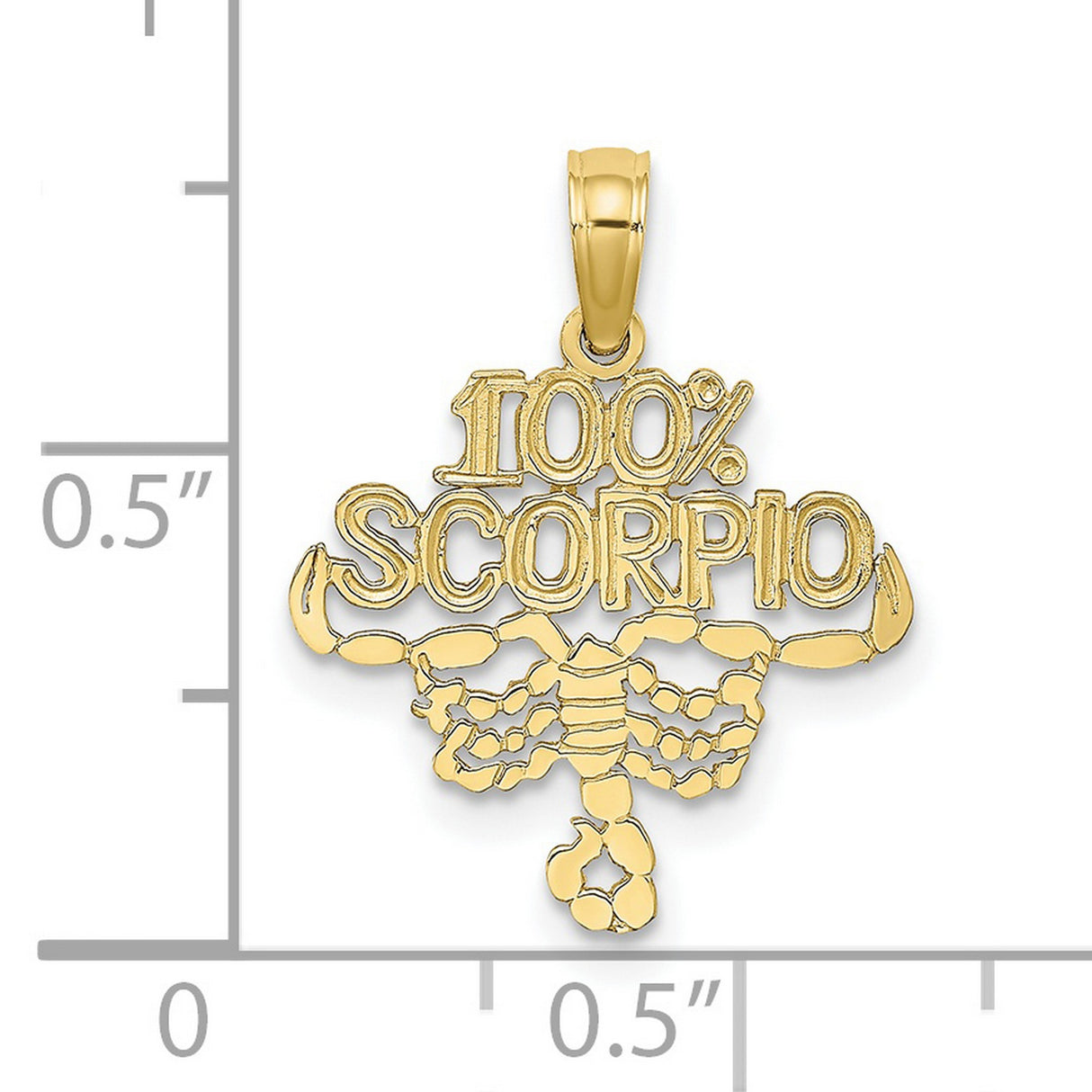 100% SCORPIO Zodiac Charm Pendant in Real 10k Yellow Gold