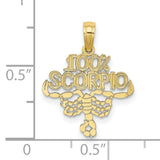 100% SCORPIO Zodiac Charm Pendant in Real 10k Yellow Gold