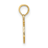 100% PISCES Zodiac Charm Pendant in Real 10k Yellow Gold