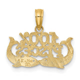 100% PISCES Zodiac Charm Pendant in Real 10k Yellow Gold