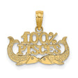 100% PISCES Zodiac Charm Pendant in Real 10k Yellow Gold