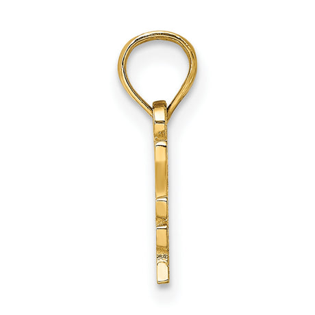 10k Yellow Gold Heart Pendant, I Heart My Detective Law Enforcement Support Charm for Women