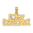 10k Yellow Gold Heart Pendant, I Heart My Detective Law Enforcement Support Charm for Women