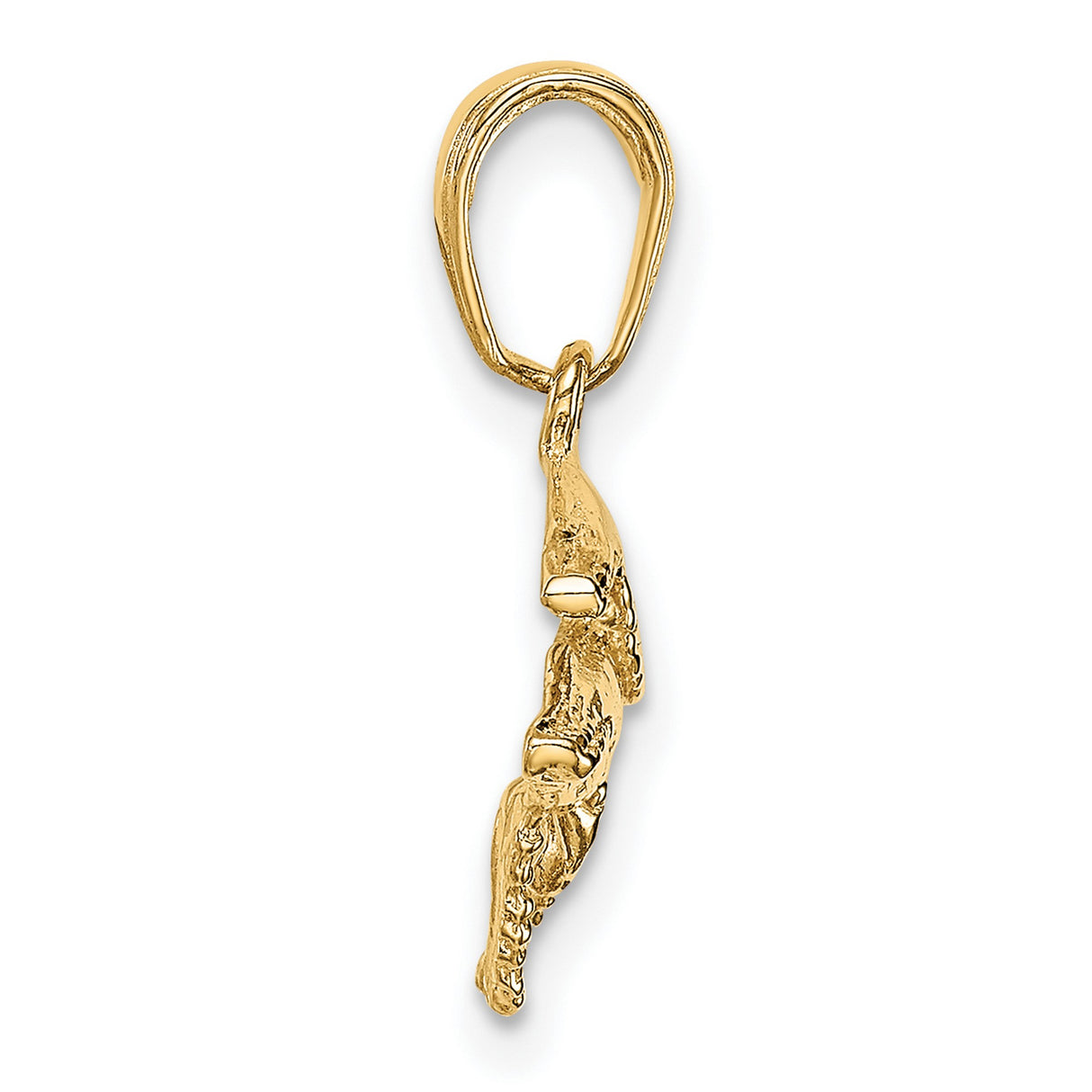 10k Yellow Gold Whale Pendant with Mother and Calf Design, Nautical Ocean Animal Theme