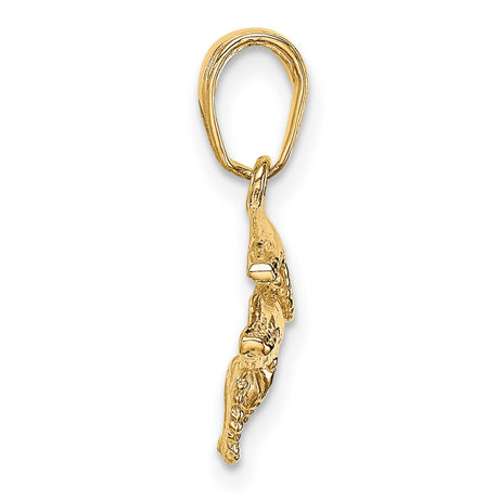 10k Yellow Gold Whale Pendant with Mother and Calf Design, Nautical Ocean Animal Theme