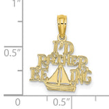 10k Yellow Gold Pendant with Sailboat Design and Id Rather Be Sailing Phrase