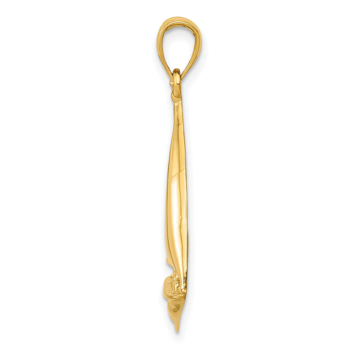 10k Yellow Gold Sailboat Pendant, Nautical Maritime Design Charm for Men or Women
