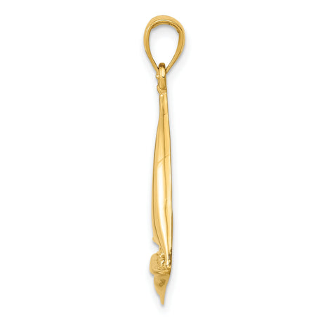 10k Yellow Gold Sailboat Pendant, Nautical Maritime Design Charm for Men or Women